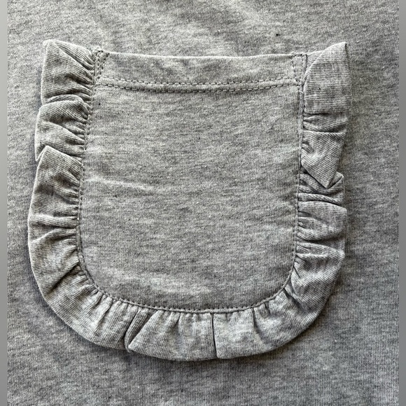 NWT Philosophy REPUBLIC Clothing Heather Gray Ruffle Pocket Tee Shirt Size XS M - Picture 3 of 6